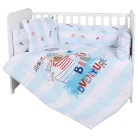 Lenjerie de pat pentru copii Lorelli Trend Set Ranforce Adventure (20800053901) Bumbac/ Blue