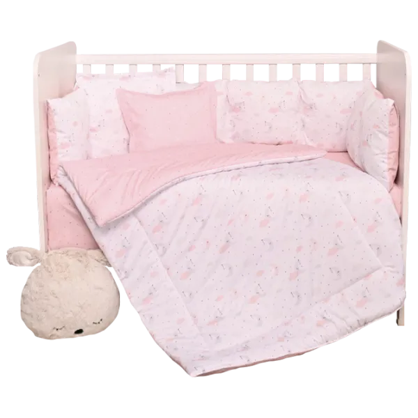 Детское постельное бельё Lorelli Lily Set Ranforce Moons & Stars (20800145201) Хлопок/ Розовый photo 1