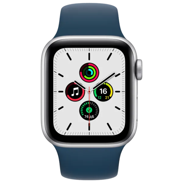 Умные часы Apple Watch SE + GPS MKNY3/ Серебристый/ Abyss Blue Sport photo 1 Умные часы Apple Watch SE + GPS MKNY3/ Серебристый/ Abyss Blue Sport photo 1