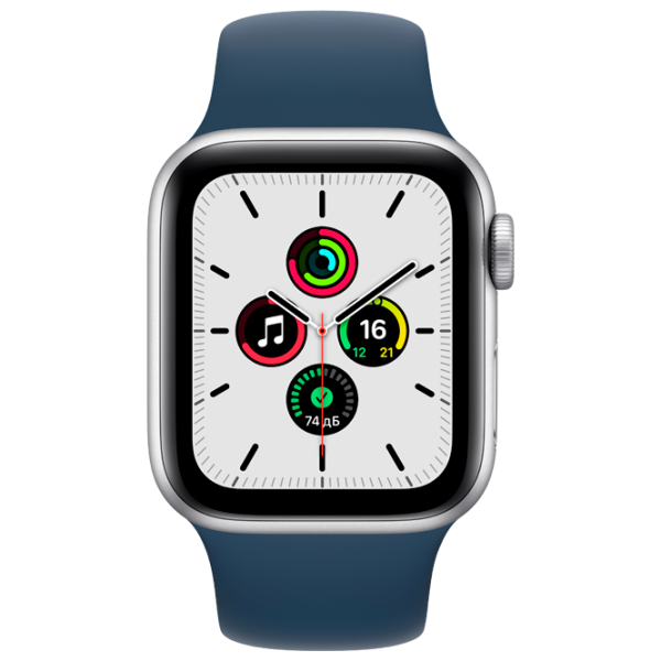 Умные часы Apple Watch SE + GPS MKNY3/ Серебристый/ Abyss Blue Sport photo 1 Умные часы Apple Watch SE + GPS MKNY3/ Серебристый/ Abyss Blue Sport photo 1