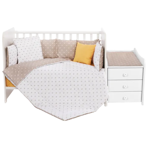 Детское постельное бельё Lorelli Trend Set Ranforce Crowns (20800054801) Хлопок/ Бежевый Latte photo 1