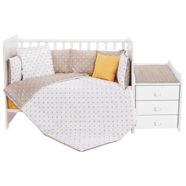 Детское постельное бельё Lorelli Trend Set Ranforce Crowns (20800054801) Хлопок/ Бежевый Latte photo 1