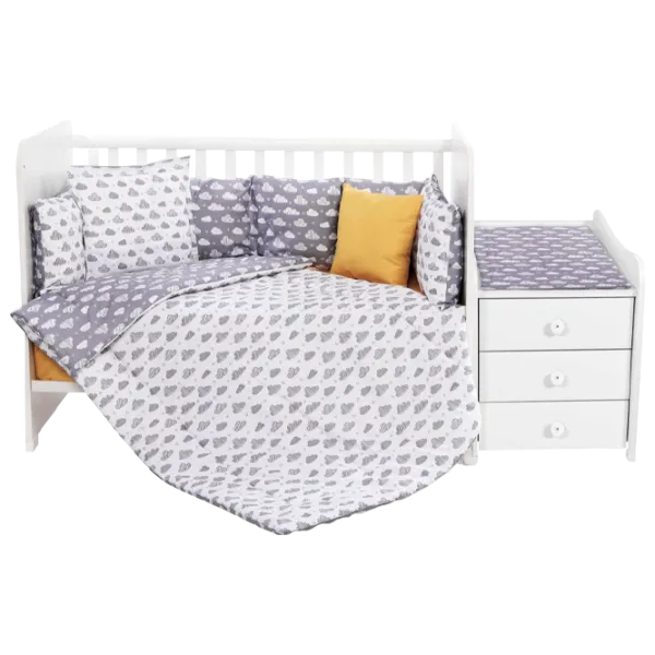 Детское постельное бельё Lorelli Trend Set Ranforce Clouds (20800054901) Хлопок/ Серый photo 1
