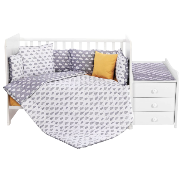 Детское постельное бельё Lorelli Trend Set Ranforce Clouds (20800054901) Хлопок/ Серый photo 1