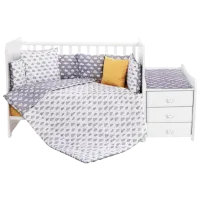 Lenjerie de pat pentru copii Lorelli Trend Set Ranforce Clouds (20800054901) Bumbac/ Gray