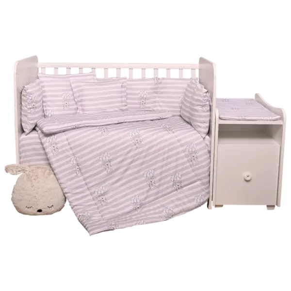 Детское постельное бельё Lorelli Trend Set Ranforce Striped (20800055401) Хлопок/ Серый photo 1
