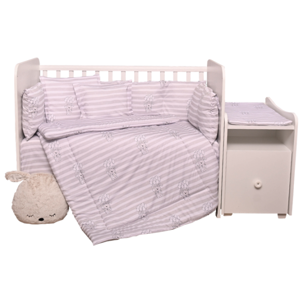 Детское постельное бельё Lorelli Trend Set Ranforce Striped (20800055401) Хлопок/ Серый photo 1