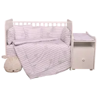 Lenjerie de pat pentru copii Lorelli Trend Set Ranforce Striped (20800055401) Bumbac/ Gray