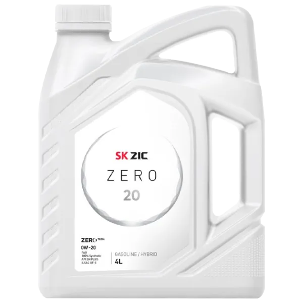 Моторное масло ZIC ZERO 20 0W-20 4 л синтетическое photo 1