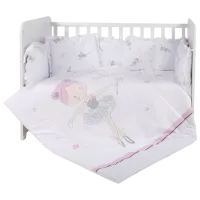 Lenjerie de pat pentru copii Lorelli Lily Set Ranforce Balett (20800143401) Bumbac/ Pink