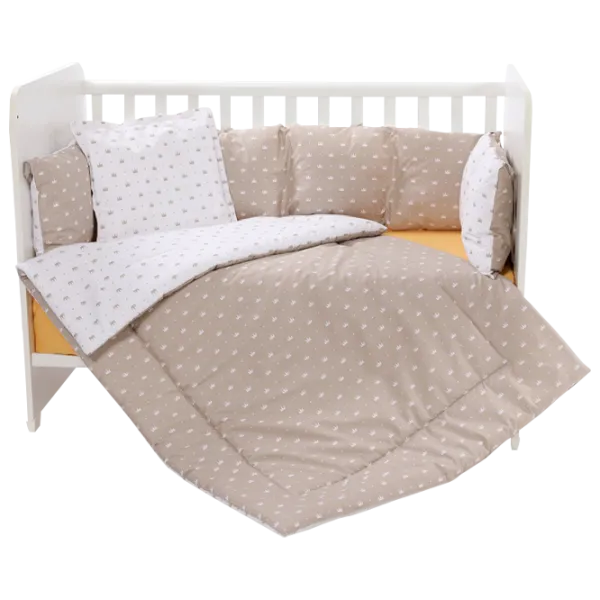 Детское постельное бельё Lorelli Lily Set Ranforce Crowns (20800144801) Хлопок/ Бежевый Latte photo 1