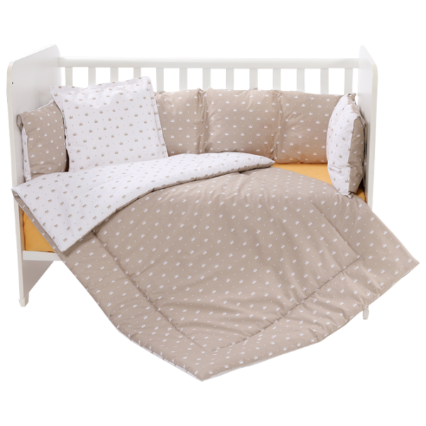 Детское постельное бельё Lorelli Lily Set Ranforce Crowns (20800144801) Хлопок/ Бежевый Latte photo 1