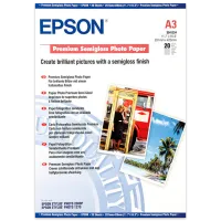 Hârtie foto pentru imprimante Inkjet Epson Premium Semigloss Photo Paper 251 g/ m² (20 foi) Semigloss/ A3/ White