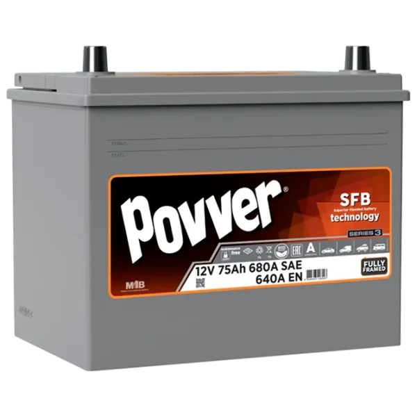 Авто аккумулятор Povver Jap +левый (Mutlu) S3 680 A photo 1 Авто аккумулятор Povver Jap +левый (Mutlu) S3 680 A photo 1