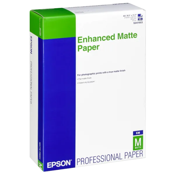 Hârtie foto pentru imprimante Inkjet Epson Enhanced Matte Photo Paper 192 g/ m² (250 foi) Mate/ A4/ White photo 1 Hârtie foto pentru imprimante Inkjet Epson Enhanced Matte Photo Paper 192 g/ m² (250 foi) Mate/ A4/ White photo 1