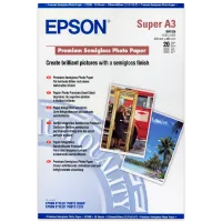 Hârtie foto pentru imprimante Inkjet Epson Premium Semigloss Photo Paper 250 g/ m² (20 foi) Semigloss/ A3+/ White