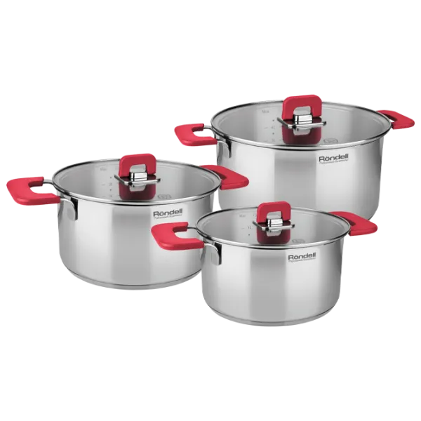 Набор кастрюль Rondell RDS-940 5.2 л Нержавеющая сталь/ Стальной photo 1