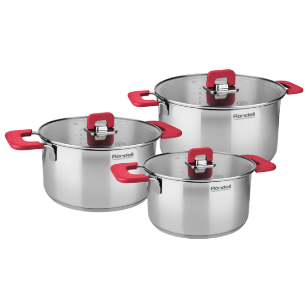 Набор кастрюль Rondell RDS-940 5.2 л Нержавеющая сталь/ Стальной photo 1