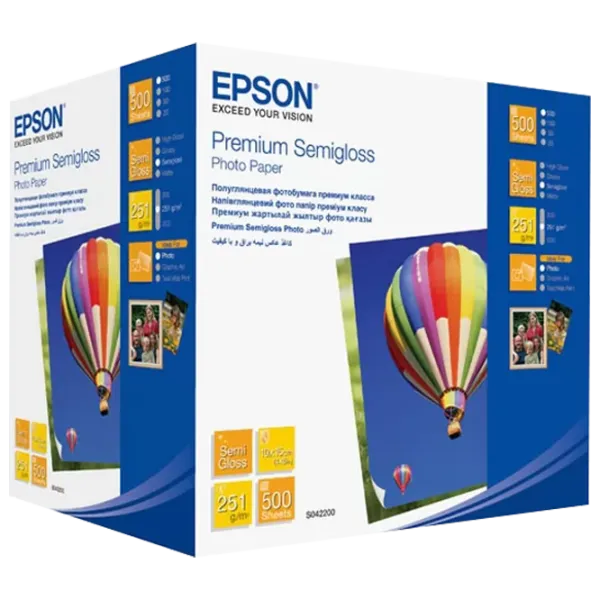 Фотобумага для принтеров Струйный Epson Premium Semigloss Photo Paper 251 г/ м² (500 листов) Полуглянец/ 4R/ Белый photo 1