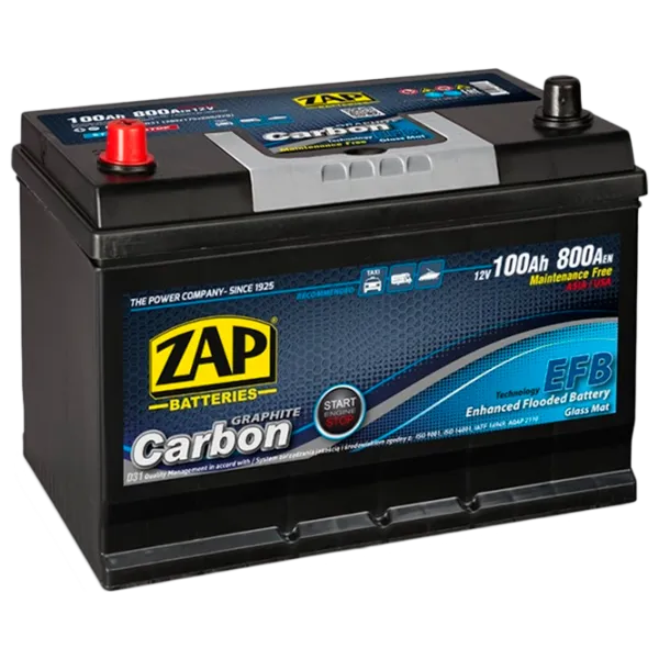 Авто аккумулятор Zap Carbon EFB 600 47 Left 800 AA photo 1