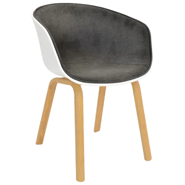 Scaun de birou DecoPrim Cortez White Gray photo 1 Scaun de birou DecoPrim Cortez White Gray photo 1