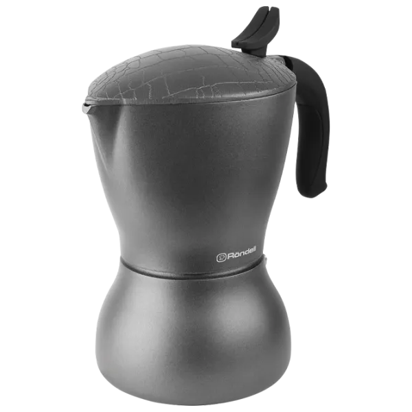 Гейзерная кофеварка Rondell RDA-1117 0.45л / Алюминий / Серый photo 1 Гейзерная кофеварка Rondell RDA-1117 0.45л / Алюминий / Серый photo 1