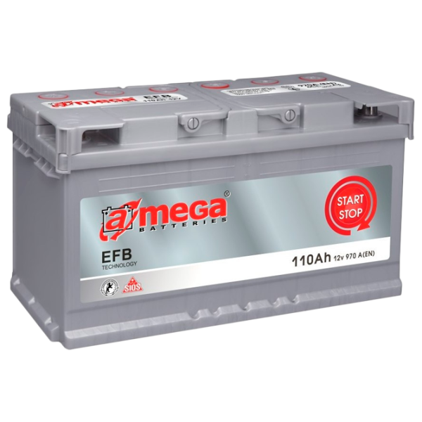 Авто аккумулятор A-Mega EFB 110Ah А3 970A photo 1 Авто аккумулятор A-Mega EFB 110Ah А3 970A photo 1
