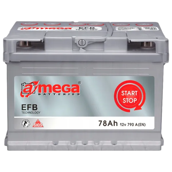 Авто аккумулятор A-Mega EFB 78Ah A3 0 790A photo 1 Авто аккумулятор A-Mega EFB 78Ah A3 0 790A photo 1