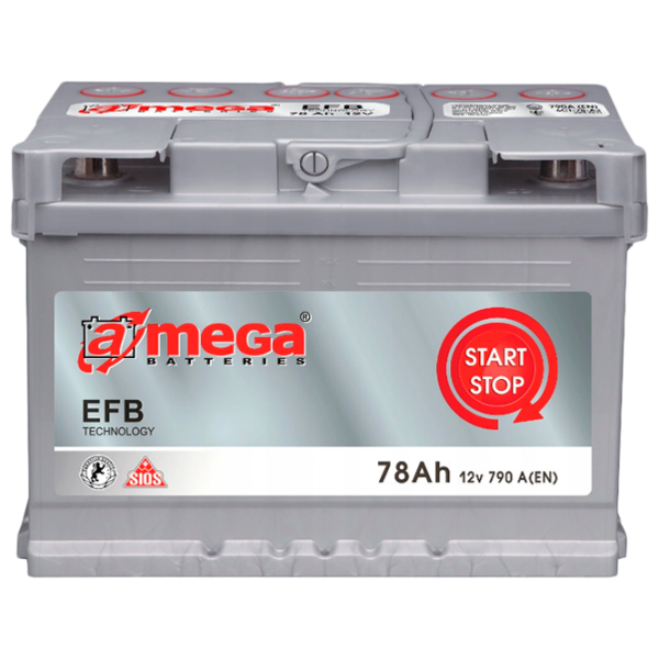Авто аккумулятор A-Mega EFB 78Ah A3 0 790A photo 1 Авто аккумулятор A-Mega EFB 78Ah A3 0 790A photo 1