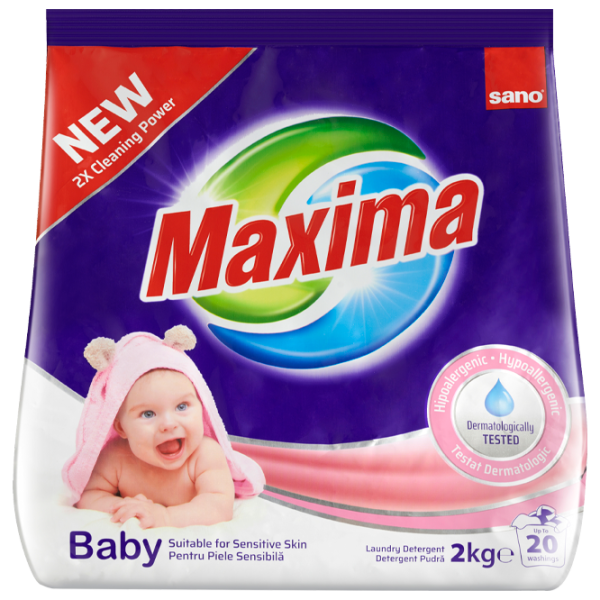 Detergent Sano Maxima Baby 2 kg  Număr spălări: 20 photo 1