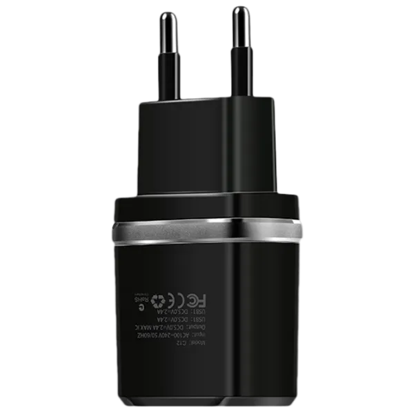 Сетевое зарядное устройство EVO 2USB, 2.4A 2.4 А/ Черный photo 1