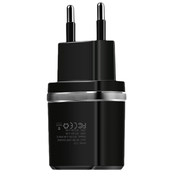 Сетевое зарядное устройство EVO 2USB, 2.4A 2.4 А/ Черный photo 1