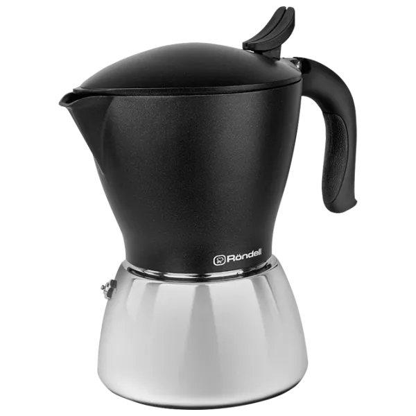Гейзерная кофеварка Rondell RDS-1304 0.45л / Алюминий, Нержавеющая сталь / Черный photo 1