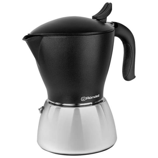 Гейзерная кофеварка Rondell RDS-1304 0.45л / Алюминий, Нержавеющая сталь / Черный photo 1