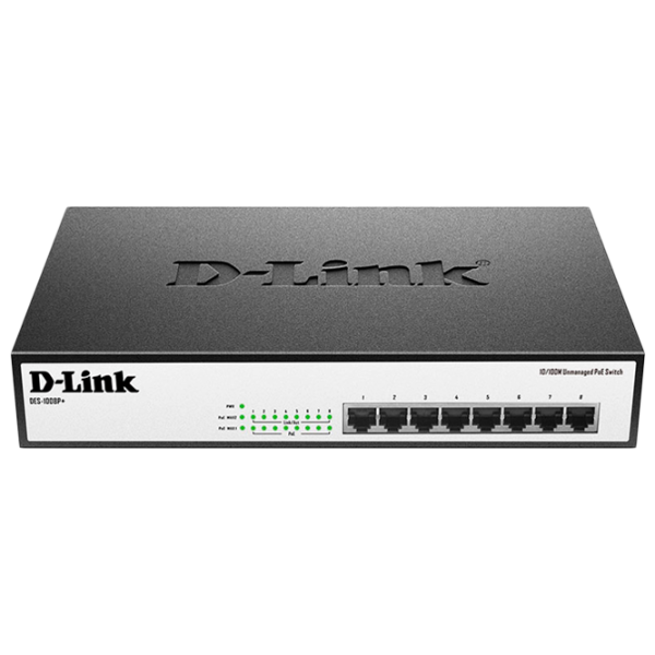 Switch D-Link DES-1008P+/ A1A Черный photo 1