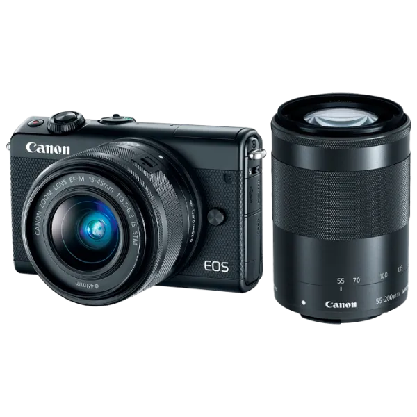 Фотоаппарат Canon EOS M200 Kit EF-M 55-200mm f/ 4.5-6.3 IS STM CMOS/ Черный photo 1