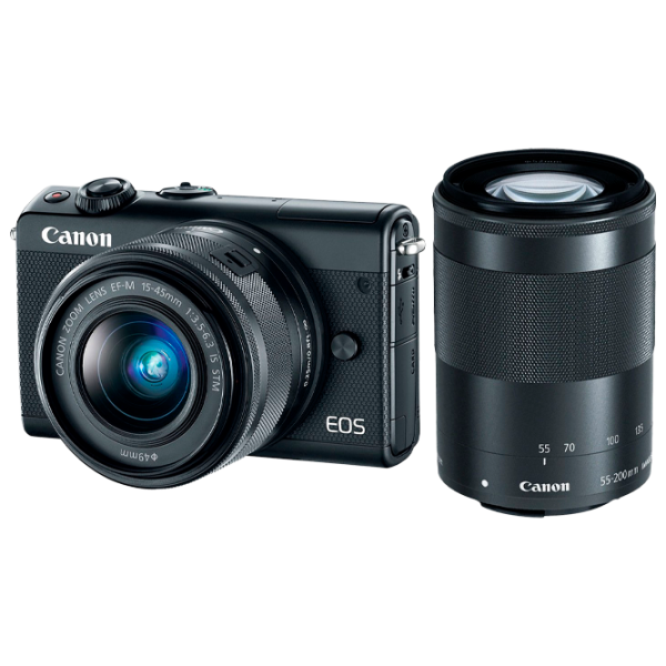 Фотоаппарат Canon EOS M200 Kit EF-M 55-200mm f/ 4.5-6.3 IS STM CMOS/ Черный photo 1