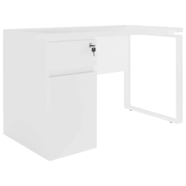 Masă de birou DecoPrim Box incorporat PAL/ White photo 1