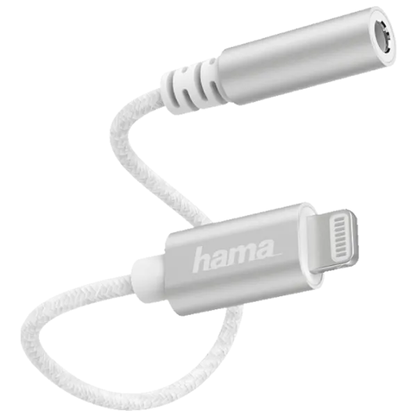 Адаптер 187210 Hama 3.5 mm + Lightning 0.1 м/ Белый photo 1