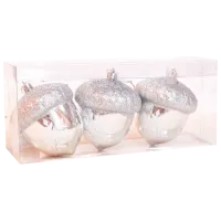 Игрушки для ёлки Global Christmas PC0924 10 см/ Серебристый