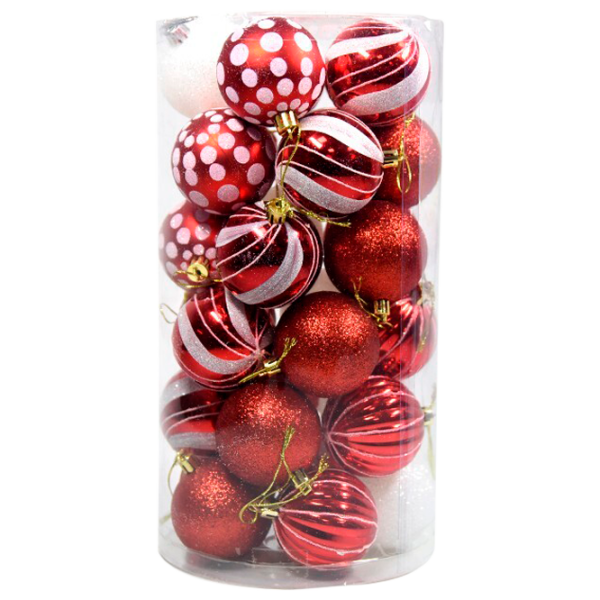 Jucării pentru brad Global Christmas DS5025 6 cm/ Red photo 1