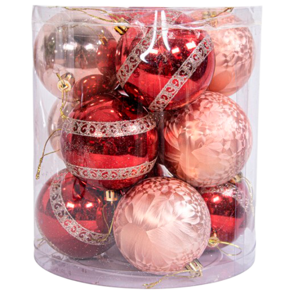 Игрушки для ёлки Global Christmas DS7692 8 см/ Розовый, красный photo 1
