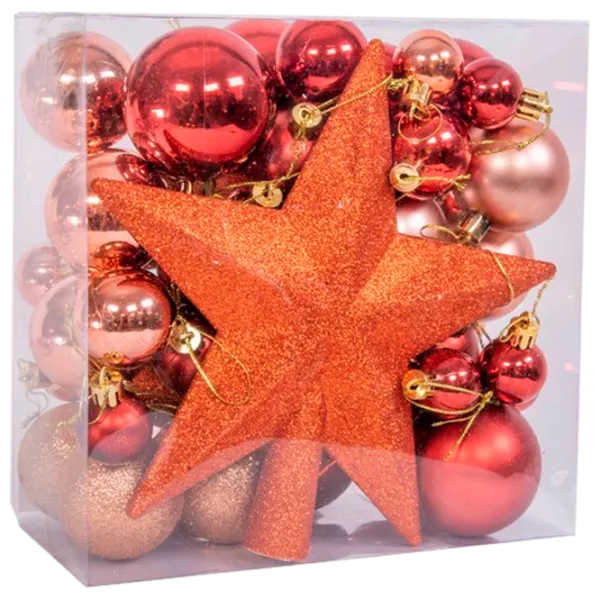 Jucării pentru brad Global Christmas DS7877 Rose, red photo 1