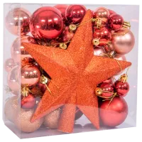 Игрушки для ёлки Global Christmas DS7877 Розовый, красный