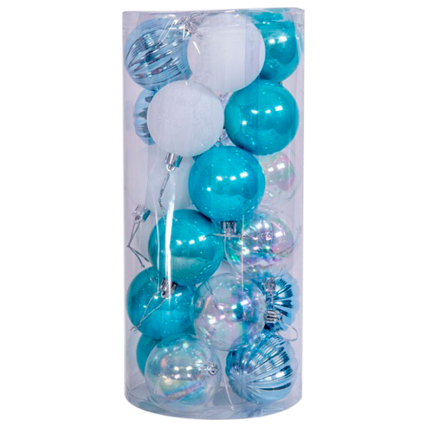 Jucării pentru brad Global Christmas DS8256 6 cm/ White, blue photo 1