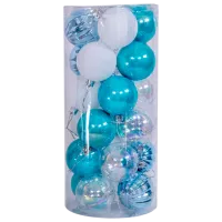 Jucării pentru brad Global Christmas DS8256 6 cm/ White, blue