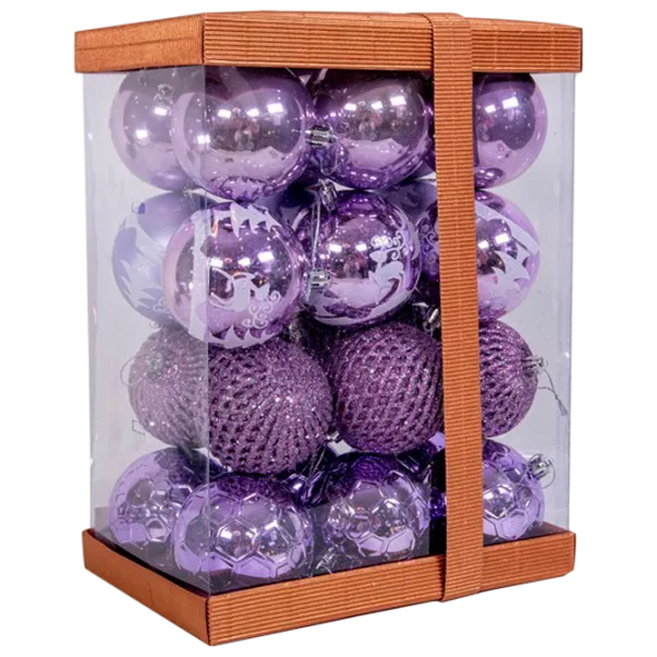 Jucării pentru brad Global Christmas DS8258 8 cm/ Purple photo 1