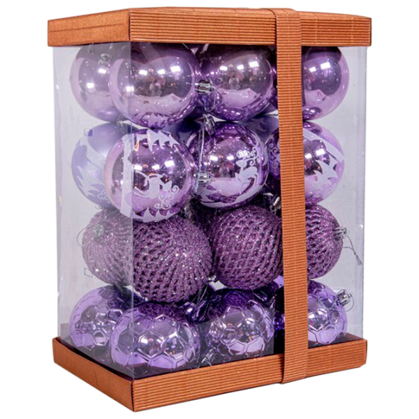 Jucării pentru brad Global Christmas DS8258 8 cm/ Purple photo 1