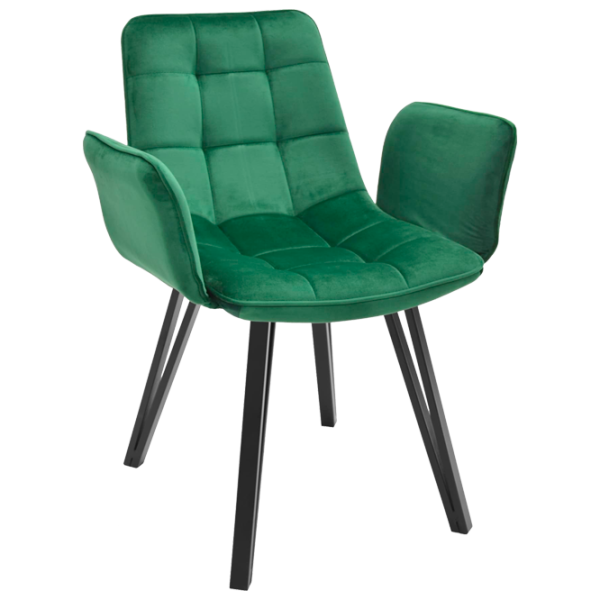 Scaun de bucătărie DecoPrim DC-18 Stofă/ Green Black photo 1