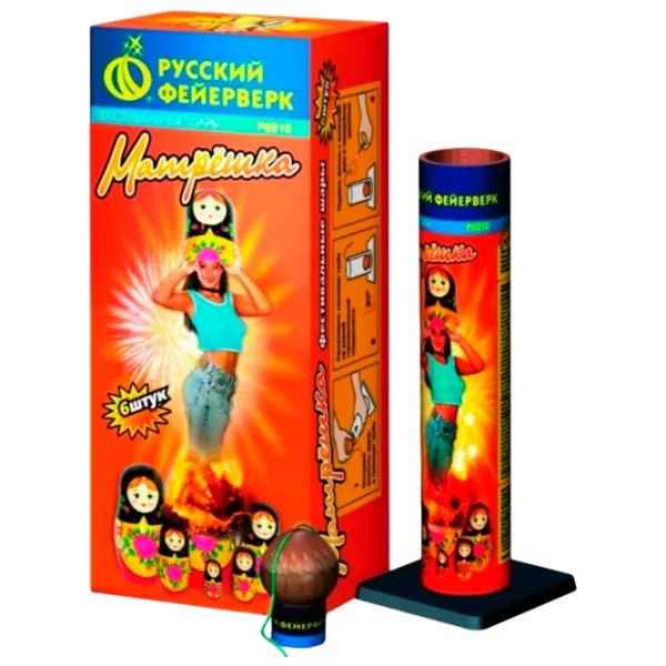 Baterie de artificii Русский фейерверк Матрёшка Р6210 6 focuri photo 1 Baterie de artificii Русский фейерверк Матрёшка Р6210 6 focuri photo 1